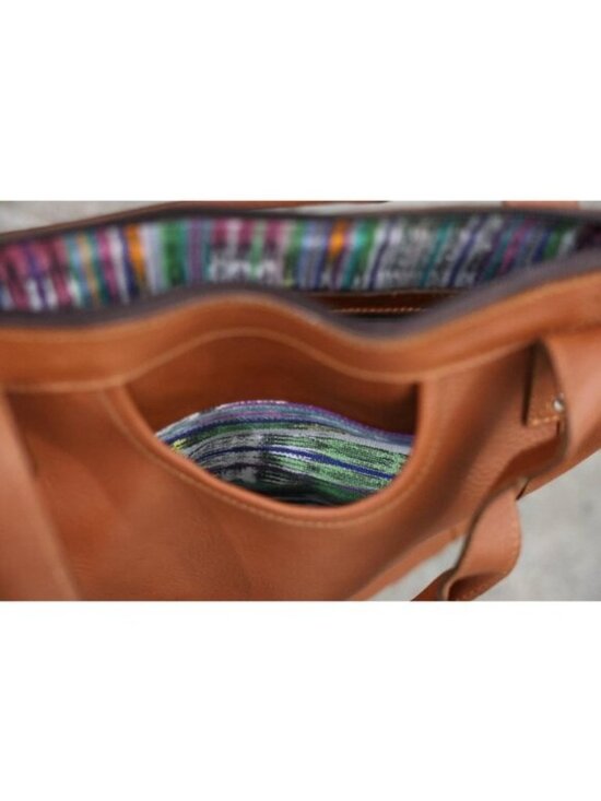 Guatemalan Convertible Bag | 100% Full-Grain Leather Vintage Huipil | Unique Bag main image 4